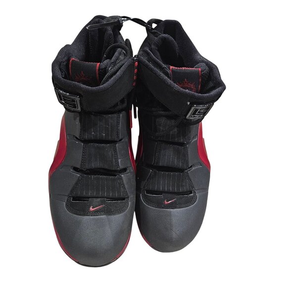 Nike Lebron Soldier 4 Basketball Shoes Black/Red Mid-Top Mens Size 10. 5 Lace-Up - Picture 1 of 9